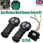 12V 24V Dual Wireless Winch Remote Control & 2 Handsets for Truck ATV Recovery