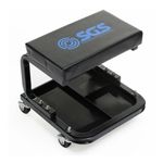 SGS Pro Workshop Stool w/ Padded Seat, Organiser Tray & Castors for Mobility