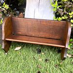 Vintage Wooden Desktop Book Trough / Pew-Style Book Rack/trinket shelf
