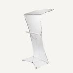 Acrylic lectern with shure microphone holders (has damage, read description)