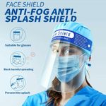 FULL FACE SHIELD COVERING ANTI-FOG CLEAR GLASSES SAFETY PROTECTION VISOR GUARD