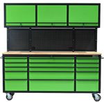 72″ Large Steel Tool Chest Garage Box With Upper Cabinets 15 Drawers Mechanic's