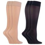 IOMI - 3 Pairs Ladies Flight Socks | Graduated Compression DVT Socks for Travel