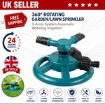 360° Rotating Garden/Lawn Sprinkler 3-Arms System Automatic Watering Irrigation