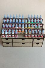 Paint Stand 52 bottle rack storage drawer for warpaint Vallejo, wargames, hobby 