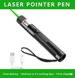1000Miles Strong Beam Green Laser Pointer 532nm Lazer USB Rechargeable OfficeUse