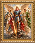 ARCHANGELS - SAINT MICHAEL ST GABRIEL ST RAPHAEL - FRAMED PRINT / PICTURE 576-G
