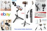 170CM Bluetooth Selfie Tripod Telescopic Stick Remote Extendable WITH FREE GIFT