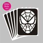 25 Spiderman  themed Glitter Tattoo Stencil REFILL pack -Kids Party