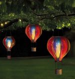Flaming Balloon Solar Powered Hanging Garden Hot Air Balloon Lantern Light