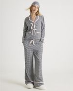 River Island Womens Pyjama Set Black Frill Collar 2 Piece Sleepwear Nightwear