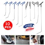 10PCS PDR Car Dent Puller Stainless Steel Rod Paintless Repair Hail Removal Tool