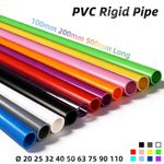 Ø20-110mm PVC Pipe Round Tube Solvent Weld Plumbing Aquarium Fish Tank 13 Colour
