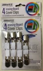 IRONING BOARD COVER CLIPS - PACK OF 4 ELASTICATED FASTENER STRAPS/GRIPS -LAUNDRY
