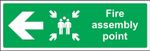 Fire assembly point directional left arrow Safety sign