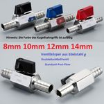 8/10/12/14/16mm Hose Barb Ball Valve 304 Stainless Steel Shut Off Valve Switch