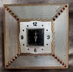 Vintage Swiss AGME 15 Jewel Powder Compact Clock Art Deco Compact Mirror