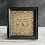 19th Century Miniature Sampler Bird Alphabet Aldeburgh Cum Hazlewood