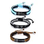 Custom Engraving Handmade Braided Rope Adjustable MedicalAlert ID Bracelet