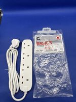 2m  Extension Lead 4 Way Mains UK Power Sockets