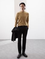 M&S - Autograph Mens Cashmere Round neck Long sleeved Jumper in Camel Mix