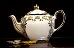 Vintage Sadler Teapot White Gold Large Cube Art Deco 1930'