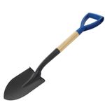 Heavy Duty Digging Spade Short Mini Handle Shovel Round Head Steel Tread Trench