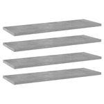 Shelf board set 60 x 20 x 1.5 cm Engineered wood Concrete grey 4pcs Modern sleek