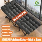 Heavy Duty Large Folding Bed Camping Cot Travel Guest Lightweight + Carry Bag UK