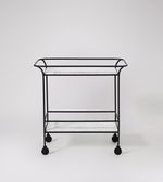 Swoon Whitworth Art Deco Drinks Trolley White Marble & Matt Black RRP £469