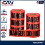 6 Pcs 3" x 1000' Red Caution Tape - Danger Do Not Enter Safety Roll