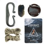English Flint & Carbon Steel Striker Kit Fire Starting - Char Cloth & Jute Twine