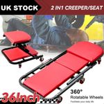 36" Large Professional Mechanics Car Van Creeper Crawler Board Padded Stool Seat