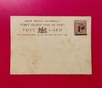 Vintage QV Turks Islands 1d OVPT Postcard Unused Early 1900s