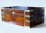 Victorian Mahogany Campaign Writing Slope With Fitted Interior, Secret Drawers.