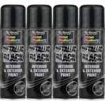 x4 Metallic Black Gloss All-Purpose Aerosol Spray Paint Car DIY Arts Crafts