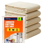 Laminated Cotton Dust Sheet Heavy Duty Decorating Paint Protection Twill Cover