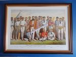 CRICKET PRINT FAMOUS ENGLISH CRICKETERS 1880 FRAMED