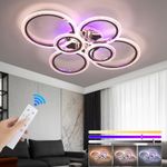 LED Ceiling Light 3-Color Stepless Dimming RGB Backlight Remote Control