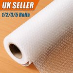1-5 Rolls 5M Waterproof Drawer Shelf Liner Mat Flexible Kitchen Cupboard Pad UK