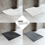 Slate Effect Shower Tray Square Quadrant Rectangle Enclosure Base w/ Free Waste