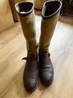 Cogswell Harrison leather and canvass tall men’s snake boots