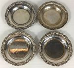 Antique Style Set Of Four Solid Silver Egyptian Pin Dishes 6.5cm In Diameter 