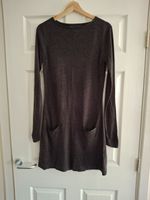 M&S long jumper front pockets dark grey UK 10