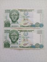 Cyprus 10 Pounds 2005 X2 with consecutive serial numbers