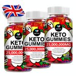 Keto Diet Gummies for Weight & Fat Loss, Belly Fat Burner - 3 x 60 High Strength