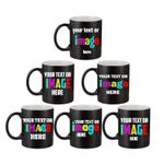 Personalised Colour Changing Mugs , 11 oz Set of Pack Black Heat Changing Mug
