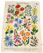 WILD FLOWERS - TEA TOWEL - 50 x 70cm - 100% Cotton - Brand New