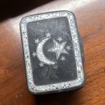 Black vintage Rectangular Trinket Box with Crescent Moon and Star Design