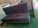 MEDIUM SOFA - 2-3 Person SEATING - SOLID WOOD - GREY - Velvet Style